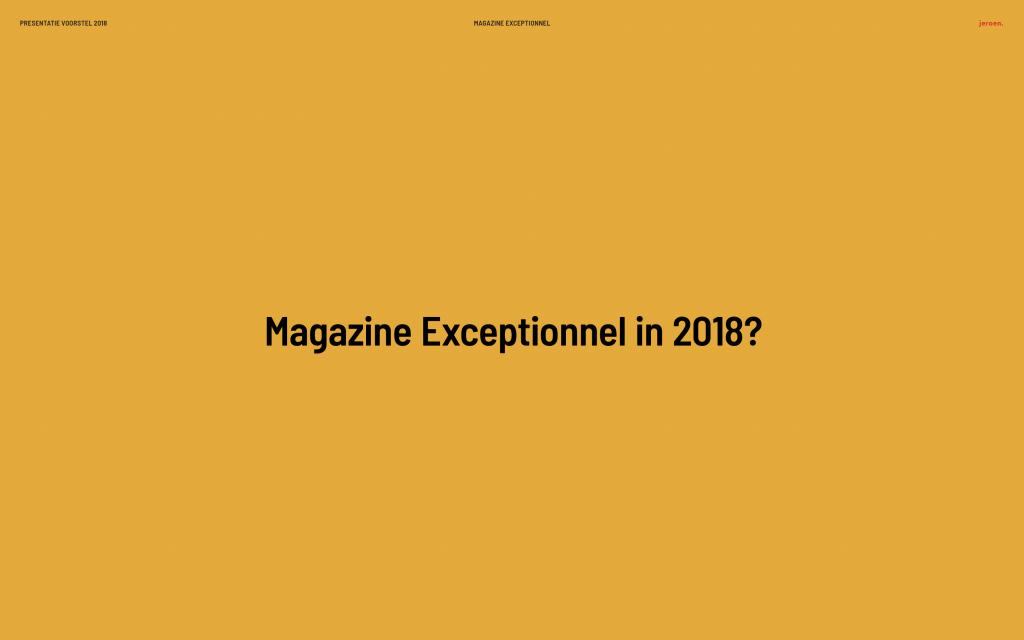 Magazine Exceptionnel Voorstel