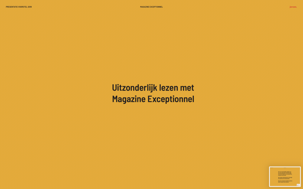 Magazine Exceptionnel Voorstel