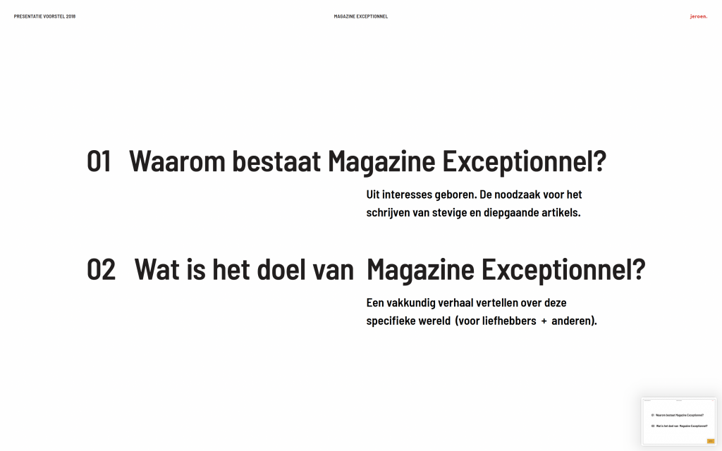 Magazine Exceptionnel Voorstel